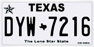 TX license plate DYW7216
