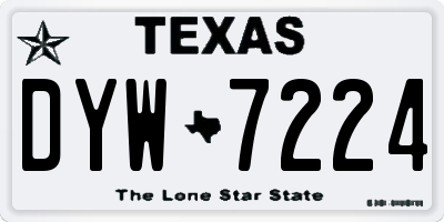 TX license plate DYW7224