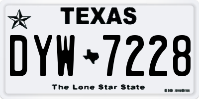 TX license plate DYW7228
