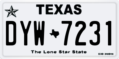 TX license plate DYW7231