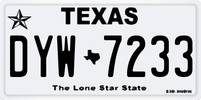 TX license plate DYW7233