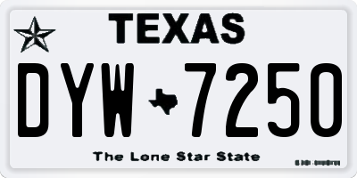 TX license plate DYW7250
