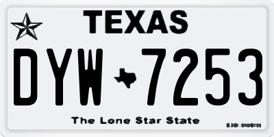 TX license plate DYW7253