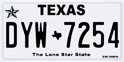 TX license plate DYW7254