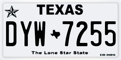 TX license plate DYW7255