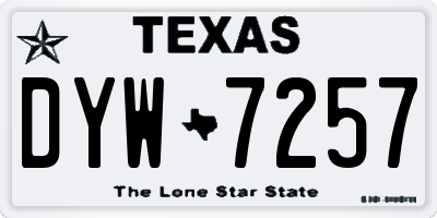 TX license plate DYW7257