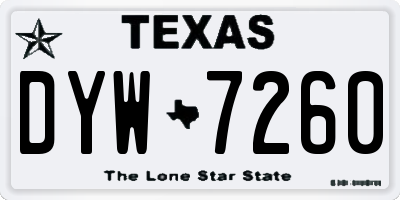 TX license plate DYW7260