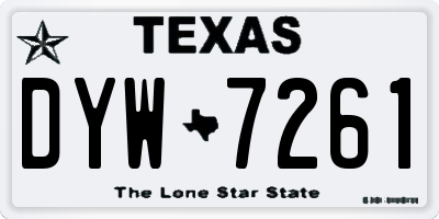 TX license plate DYW7261