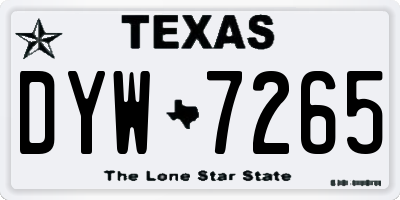 TX license plate DYW7265