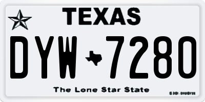 TX license plate DYW7280