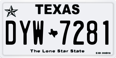 TX license plate DYW7281