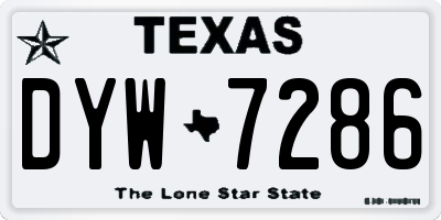 TX license plate DYW7286