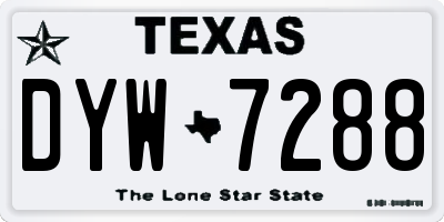 TX license plate DYW7288