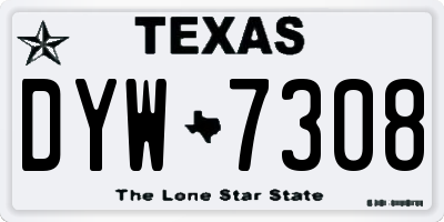 TX license plate DYW7308