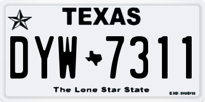 TX license plate DYW7311