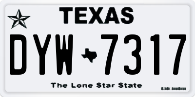 TX license plate DYW7317