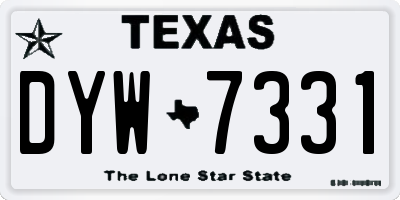 TX license plate DYW7331