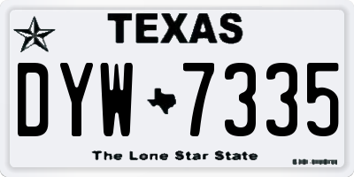 TX license plate DYW7335