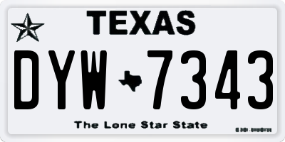 TX license plate DYW7343