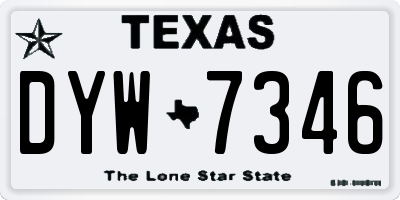 TX license plate DYW7346