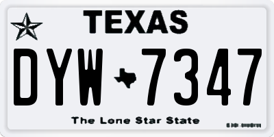 TX license plate DYW7347