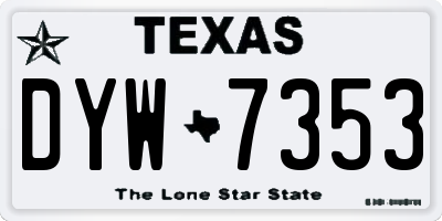 TX license plate DYW7353