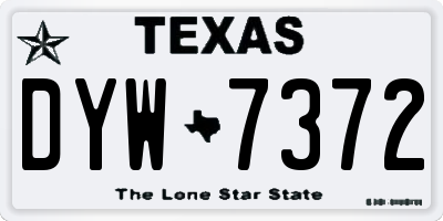TX license plate DYW7372