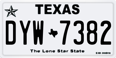 TX license plate DYW7382