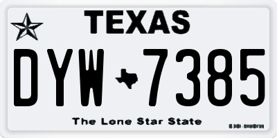TX license plate DYW7385