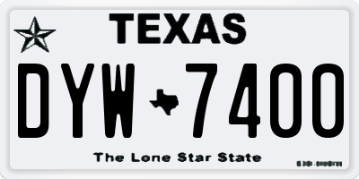 TX license plate DYW7400