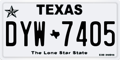 TX license plate DYW7405
