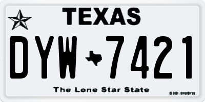 TX license plate DYW7421