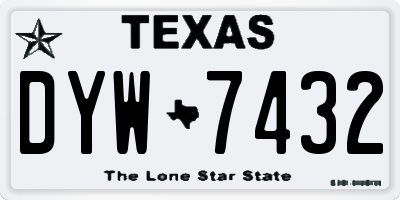 TX license plate DYW7432