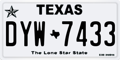 TX license plate DYW7433