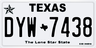 TX license plate DYW7438