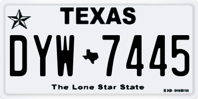 TX license plate DYW7445