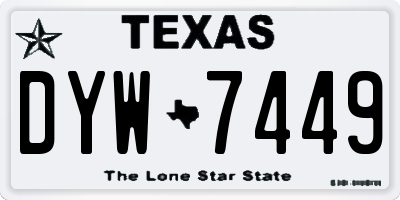 TX license plate DYW7449