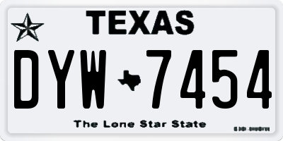 TX license plate DYW7454