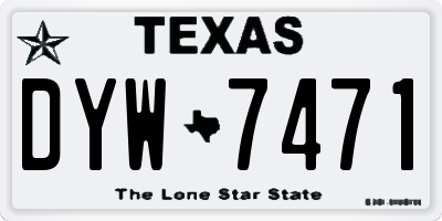 TX license plate DYW7471
