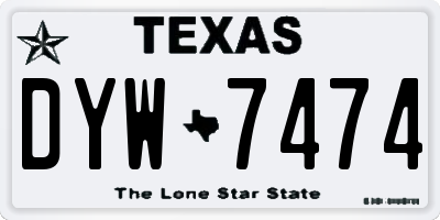 TX license plate DYW7474