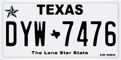 TX license plate DYW7476