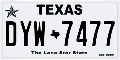 TX license plate DYW7477