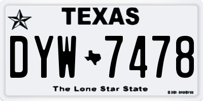 TX license plate DYW7478
