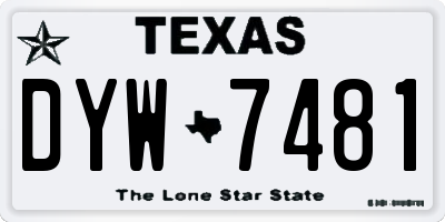 TX license plate DYW7481