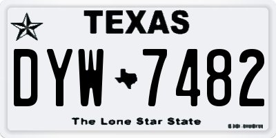 TX license plate DYW7482