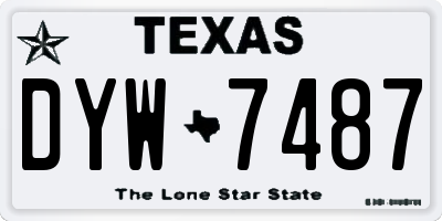 TX license plate DYW7487