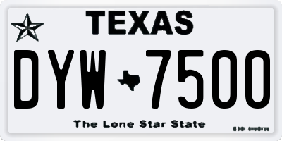 TX license plate DYW7500