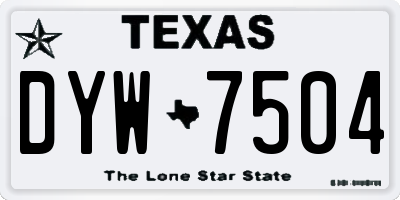 TX license plate DYW7504