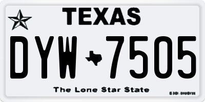 TX license plate DYW7505