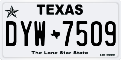 TX license plate DYW7509